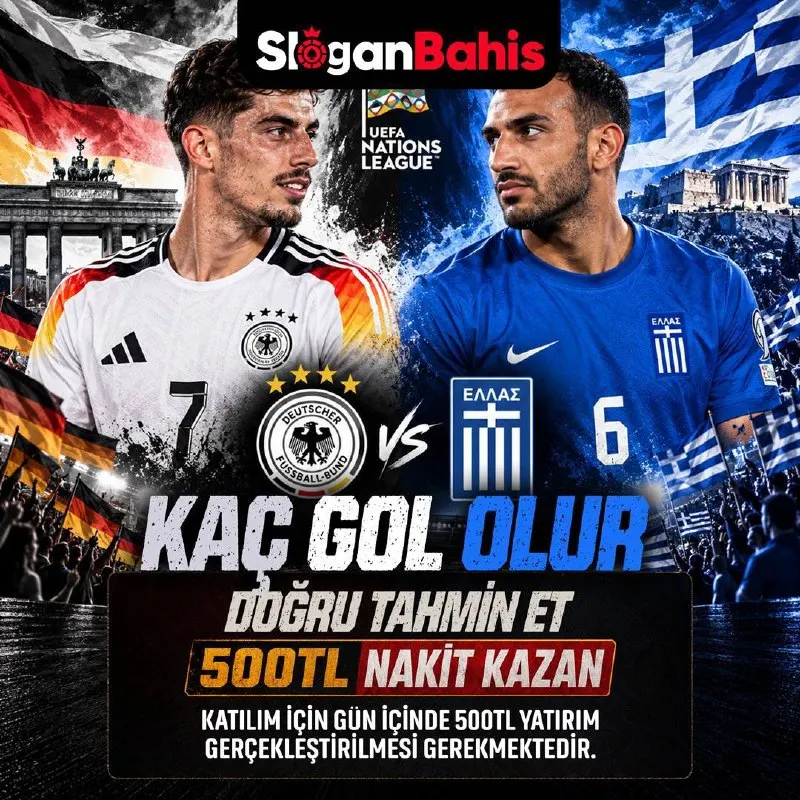 🏆ALMANYA - YUNANİSTAN GOLLERİNİ TAHMİN ET, 500₺ NAKİT KAZAN! 💵 🎁Doğru tahminde bulunan…