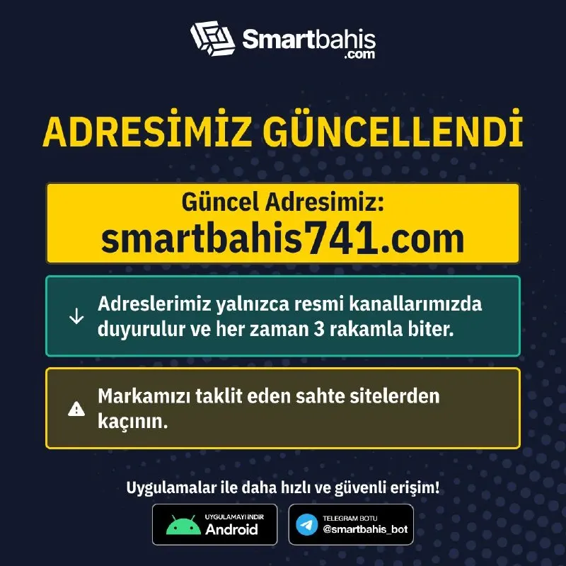 ✅Adresimiz Güncellendi 👉Smartbahis’e giriş için tıkla: smartbahis741.com ⚠️ Sahte ve…