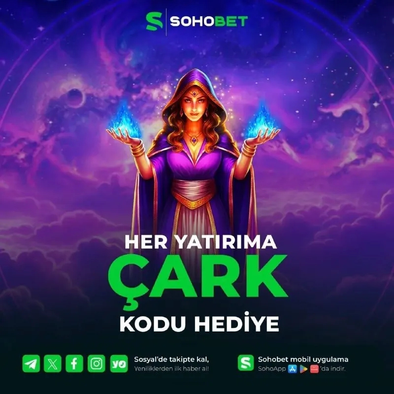 🎡 Her Yatırıma Çark Kodu Hediye! Sohobet’te yatırımını yap, Çark Kodu fırsatını kap ve…
