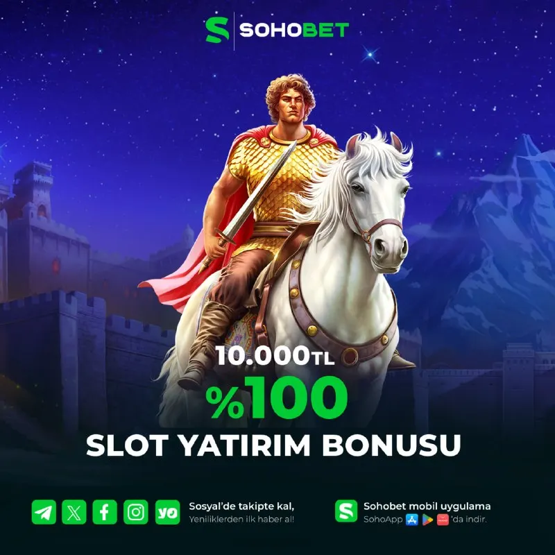 🔥 %100 SLOT YATIRIM BONUSU SOHOBET’TE! Slot keyfini ikiye katlamaya hazır ol! 🎰💚…