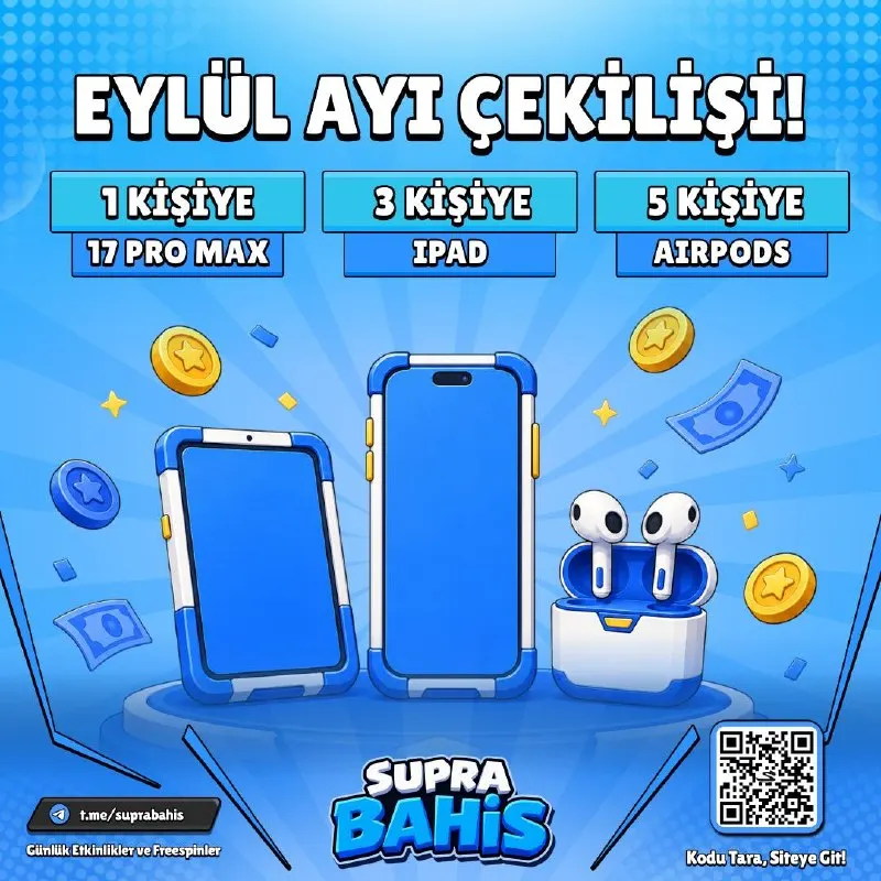 🎉EYLÜL AYI ÇEKİLİŞİ! 📱 1 Kişiye iPhone 17 Pro Max 🌟 3 Kişiye iPad 🎧 5 Kişiye AirPods 🎟…