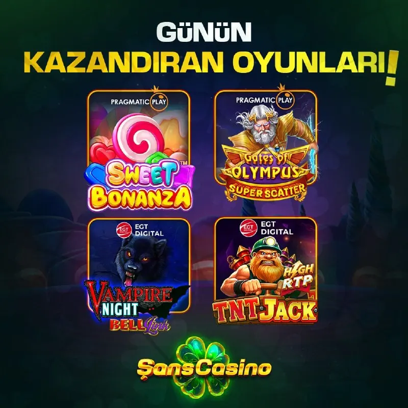 ŞANS CASINO'DA GÜNÜN EN ÇOK KAZANDIRAN OYUNLARI! 🍭 Sweet Bonanza ⚡️ Gates of Olympus…