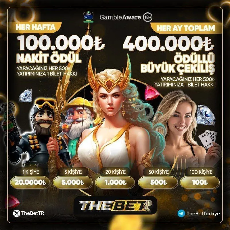 🏆 HER HAFTA 400.000₺ ÇEKİLİŞ ŞANSI! 💲 Her 500 TL için 1 bilet talep edebilirsiniz. Daha…