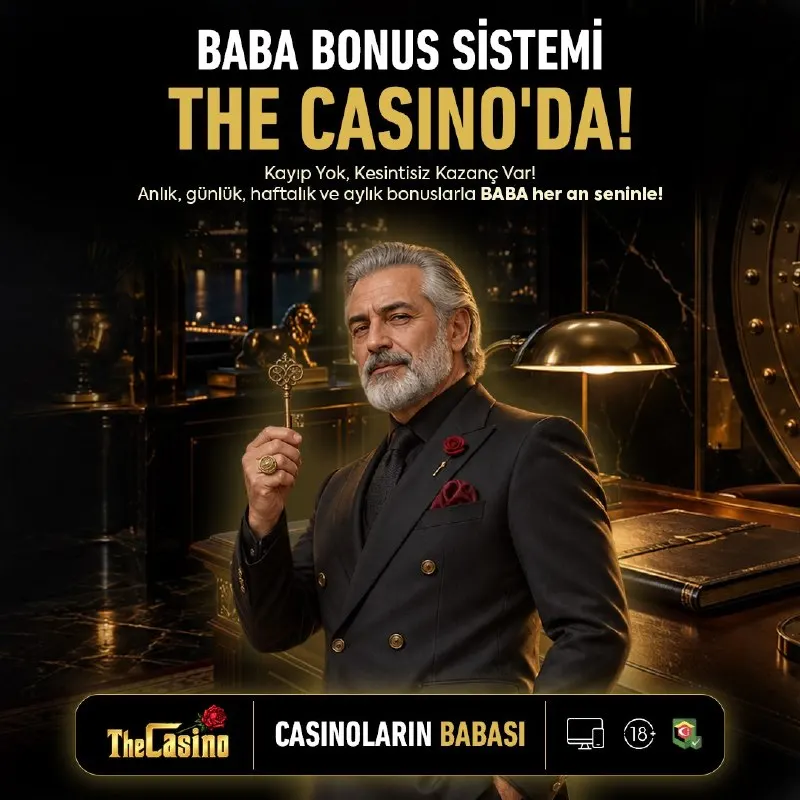 BABA BONUS SİSTEMİ THE CASINO’DA! Anlık • Günlük • Haftalık • Aylık Bonuslar 1X ÇEVİR, 25…