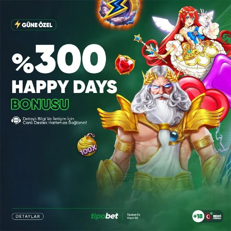 💚 %300 HAPPY DAYS BONUSU İÇİN SON GÜN! 🤩 En Sevilen Super Scatter Oyunlarında Geçerli ❤️…