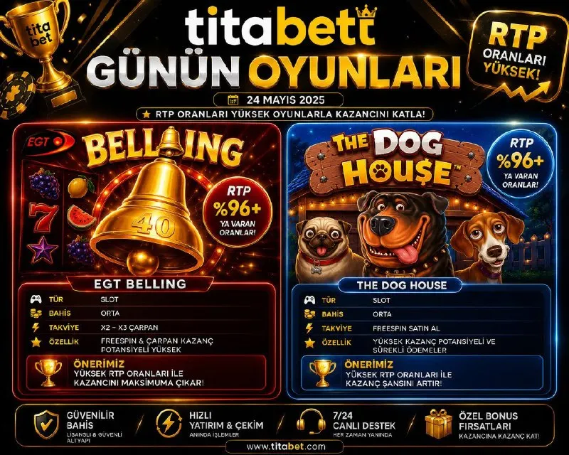 🎰GÜNÜN YÜKSEK RTP’Lİ OYUNLARI! 🎰 Bugün kazanç potansiyeli yüksek favori oyunlar sizleri…
