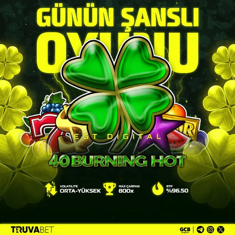 🎰 #Truva'da günün şanslısı - 40 Burning Hot 🪙 Klasik meyveler yanıyor, kazançlar taşıyor!…