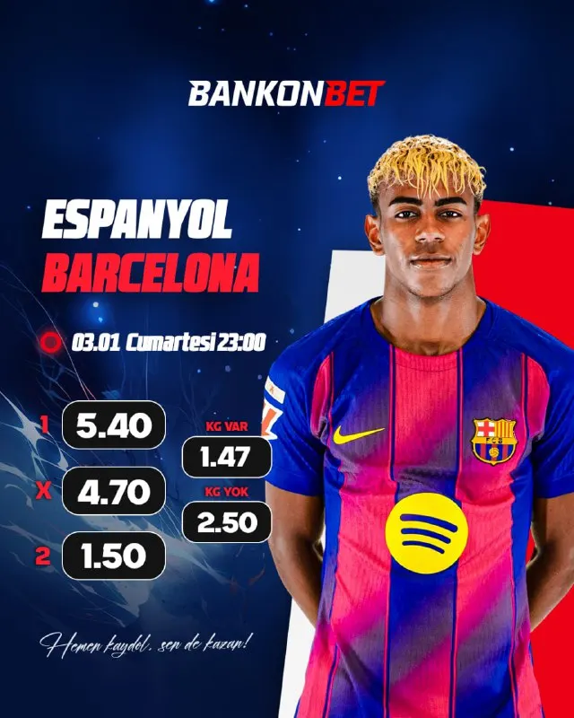 ⚪️🟢🟡🔴 ⚡️ Bankonbet'te günün maçı! Espanyol ile Barcelona karşı karşıya! ⚔️ Espanyol x…