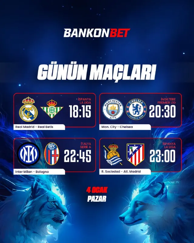 ⚪️🟢🟡🔴 😵 Günün karşılaşmalarında en yüksek oranlar ve kazandıran fırsatlar Bankonbet’te…