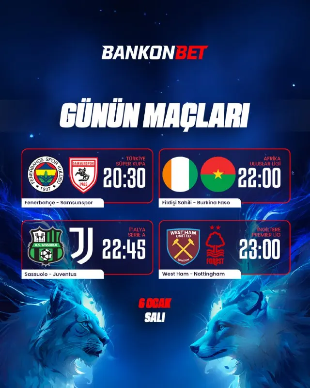 ⚪️🟢🟡🔴 😵 Günün karşılaşmalarında en yüksek oranlar ve kazandıran fırsatlar Bankonbet’te…