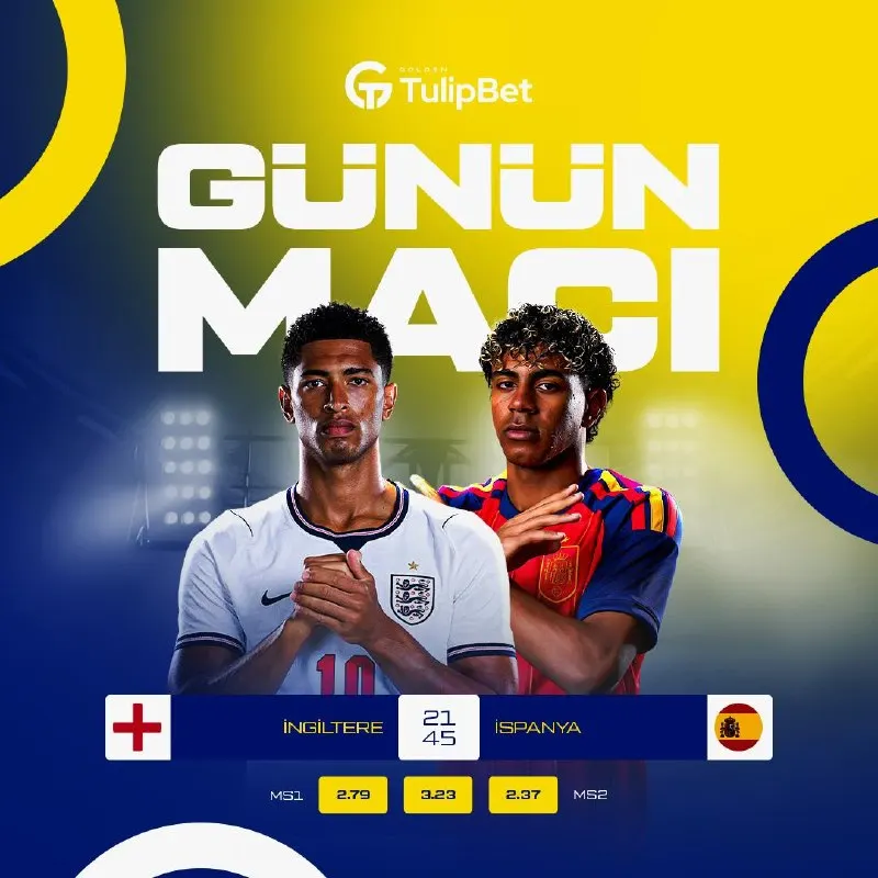 ⚔️ TULIPBET'TE GÜNÜN DEV KARŞILAŞMASI: 🔘 İNGİLTERE 🆚 İSPANYA 🏆 Hemen kuponunu hazırla…