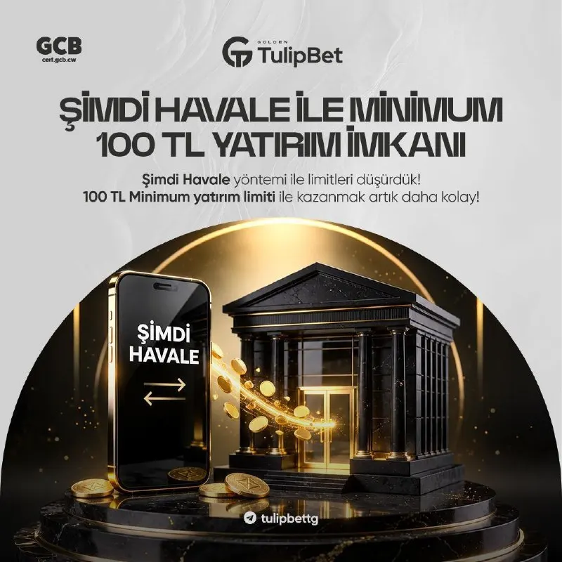 💳 Şimdi Havale yöntemi ile yatırım limitlerini tamamen düşürdük! ⚡ Minimum 100 TL limit…