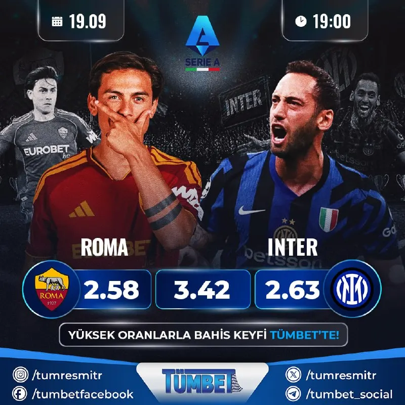 Roma, Inter'i ağırlıyor! İtalya Serie A'da sezona fırtına gibi başlayan ve 4'te 4 yapan…
