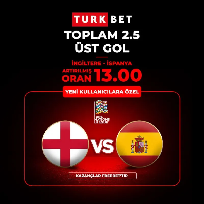 🔥🔥 YENİ ÜYELERE ÖZEL KAÇIRILMAYACAK FIRSAT! 🔥Milletler Ligi heyecanına özel oran fırsatı…