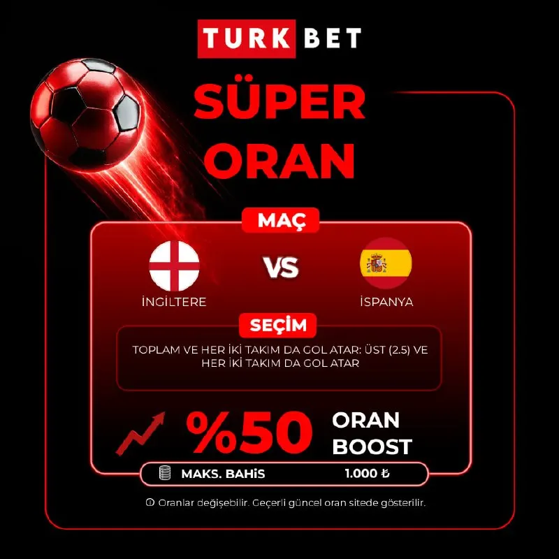 🏴󠁧󠁢󠁥󠁮󠁧󠁿 SÜPER ORAN ULUSLAR LİGİ ÖZEL 🇪🇸 🧿 Turkbet’te seçili maçlarda harika oran…