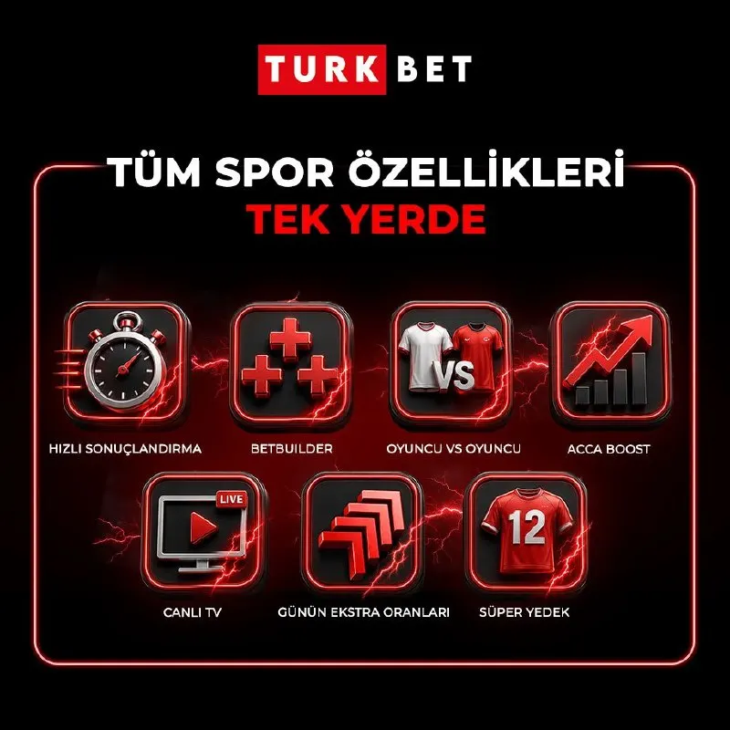 ⚽️🏀 TÜM SPOR ÖZELLİKLERİ TURKBET’TE, HER YERDE! 🔥 🚀 Hızlı Sonuçlandırma 🎯 Bet Builder ⚔️…