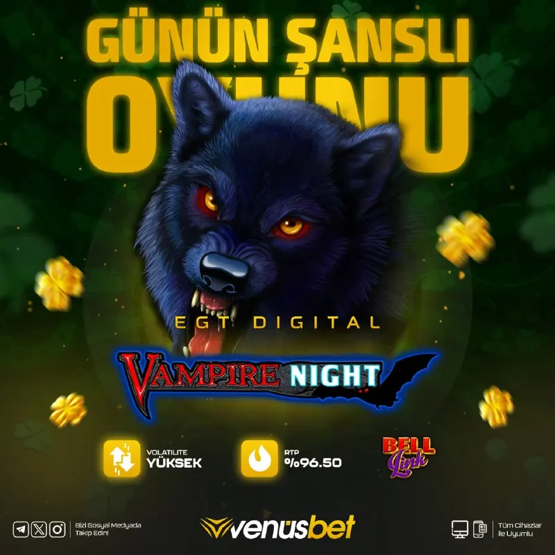 🍀 #Venus'te günün şanslı oyunu! - Vampire Night 🐺 Karanlık ruh serbest kaldı! Vampire…