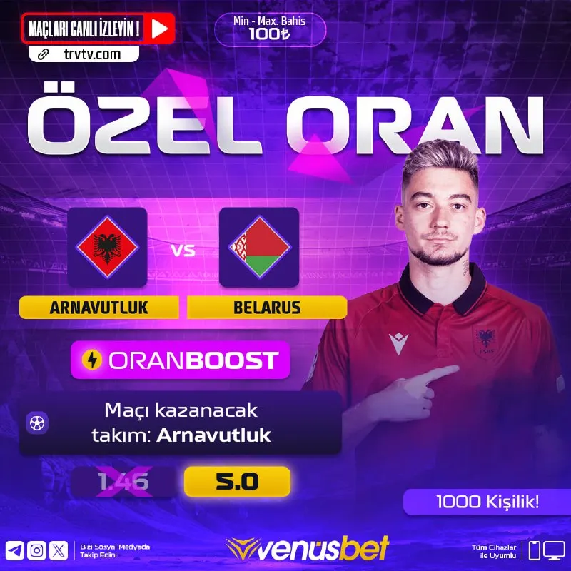 🔥 #Venus'ten spor severlere! Bir günde tam 3 Özel Oran! 🚀 ORANBOOST! kazandırıyor. UEFA…