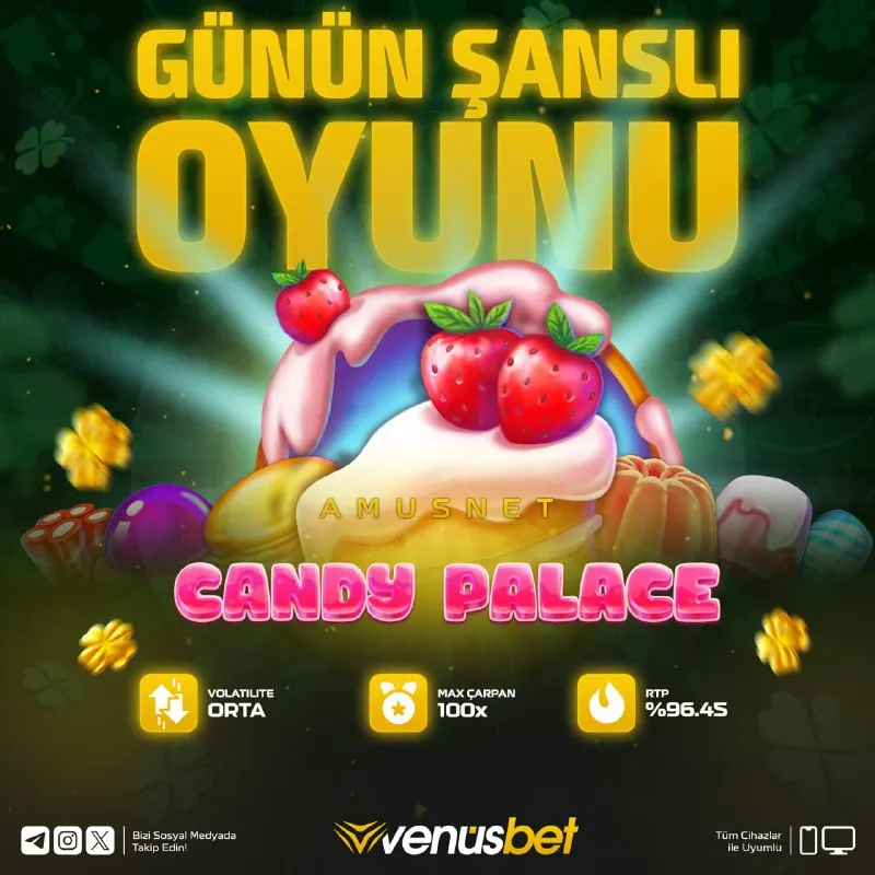 🍀 #Venus'te günün oyunu! - Candy Palace 🍦 Tatlı ritmi yakala! Candy Palace her dönüşte…