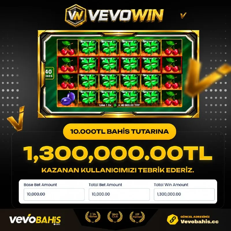 🎰 VEVOWIN'de büyük kazanç heyecanı devam ediyor! 🥲 40 Burning Hot 6 Reels oyununda…