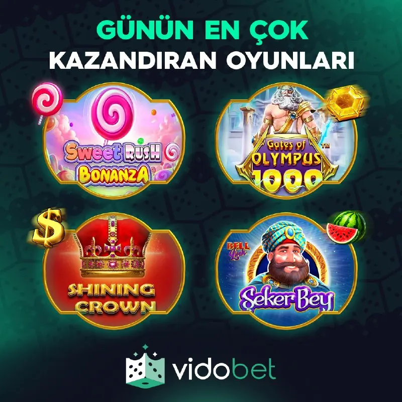 GÜNÜN EN ÇOK KAZANDIRAN SLOTLARI VİDOBET'TE! 🎰 🍭 Sweet Rush Bonanza ⚡️ Gates of Olympus…
