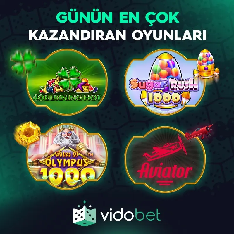 GÜNÜN EN ÇOK KAZANDIRAN SLOTLARI VİDOBET'TE! 🎰 🍀 40 Burning Hot 🍭 Sugar Rush 1000 ⚡️…
