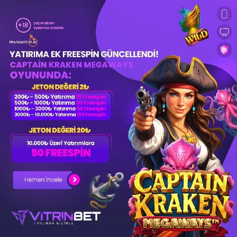 🚀 YATIRIMA EK FREESPİN GÜNCELLENDİ! 🚀 🏴‍☠️ Pragmatic Play – Captain Kraken Megaways 🔥 Tüm…
