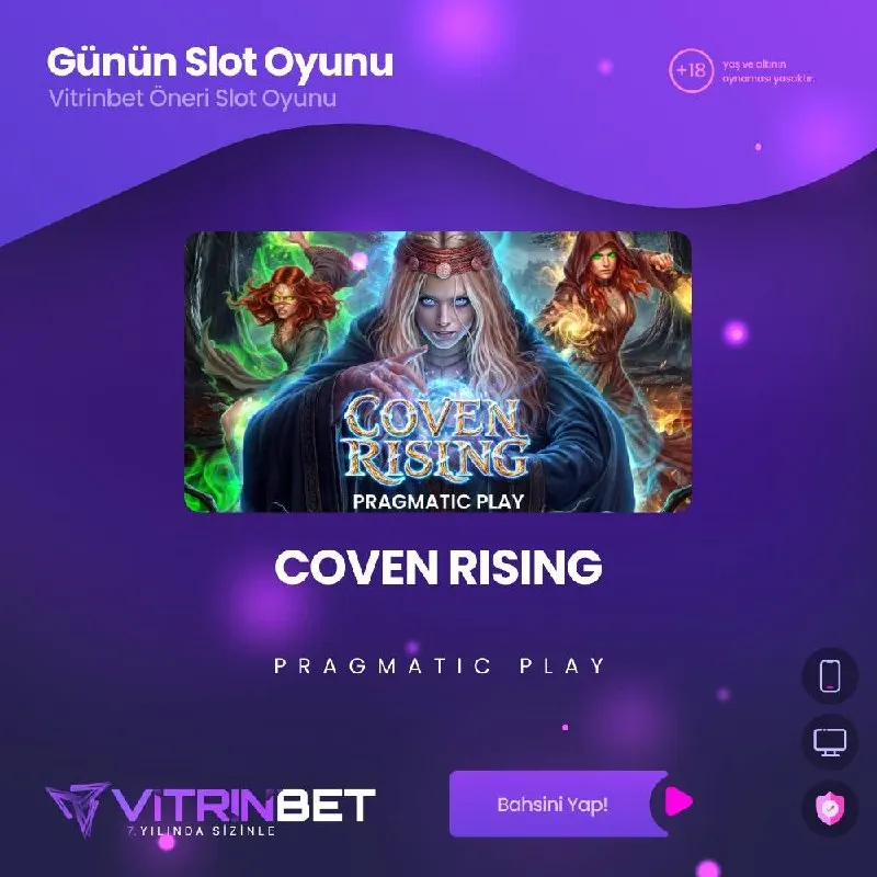 🔮 GÜNÜN SLOT OYUNU: COVEN RISING 🔮 Bugünün Vitrinbet önerisi Pragmatic Play – Coven…