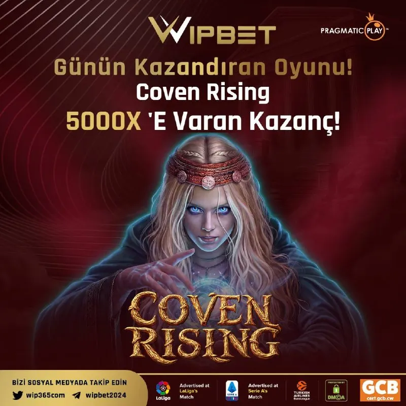 7️⃣🔥 Wipbet’te RTP Değeri Yüksek Günün Oyunu! 🔥🎰 ✨ Coven Rising ✨ Yüksek RTP, yüksek…
