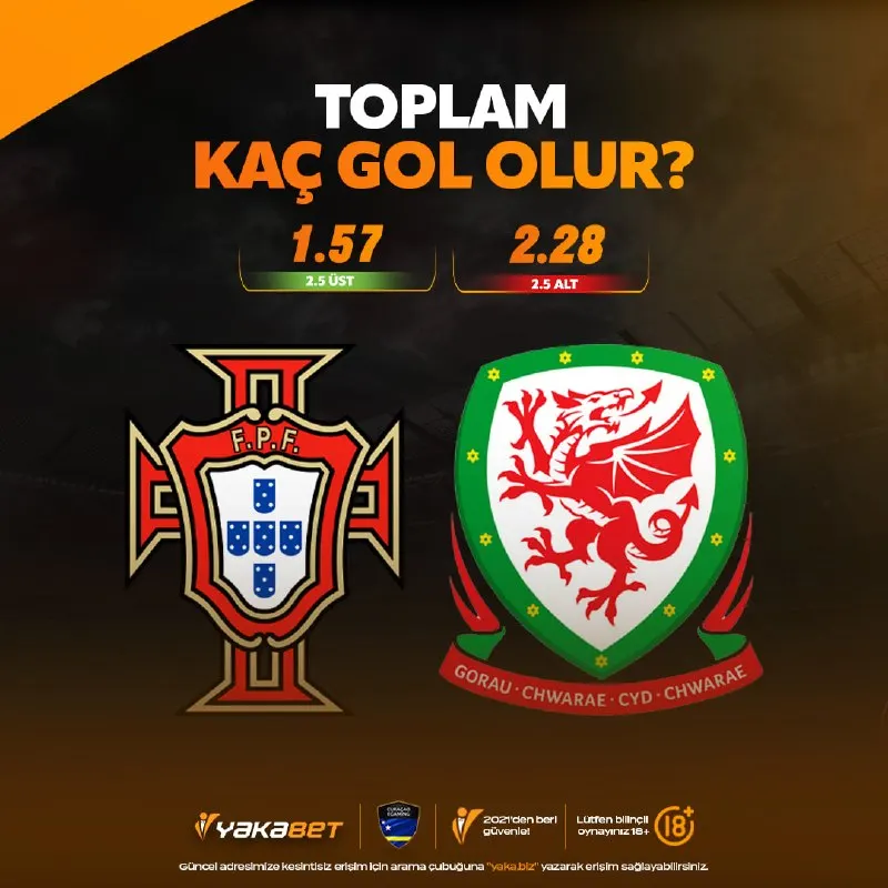 🇵🇹 Portekiz - Galler 🏴󠁧󠁢󠁷󠁬󠁳󠁿 maçında toplam kaç gol olur? ⚽️ Sence alt mı biter, üst mü?…