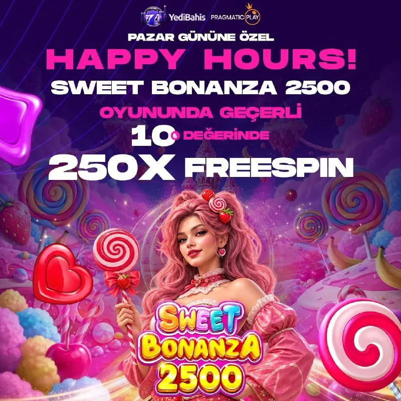 🎰🎰🎰🎰🎰'TE HAPPY HOURS ZAMANI! ⚡️ Pazar 00:00 - 23:59 saatleri arasında geçerli bu özel…