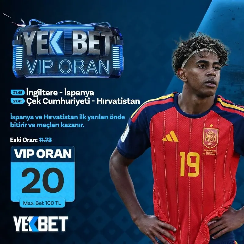 ⚽️ İngiltere - İspanya ⏱️ 21.45 ⚽️ Çek Cumhuriyeti - Hırvatistan ⏱️ 21.45 ✅ İspanya ve…