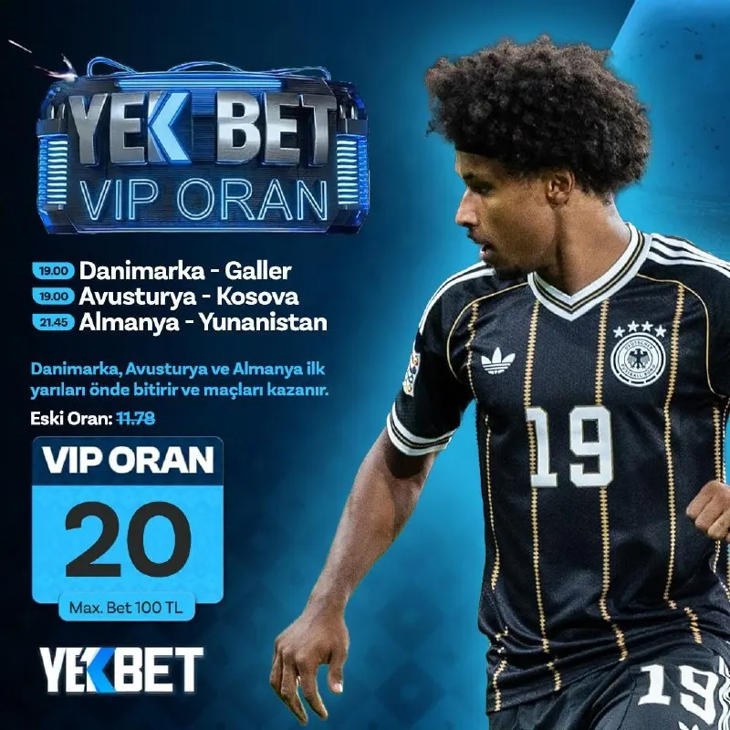 ⚽️ Danimarka - Galler ⏱️ 19.00 ⚽️ Avusturya - Kosova ⏱️ 19.00 ⚽️ Almanya - Yunanistan ⏱️…