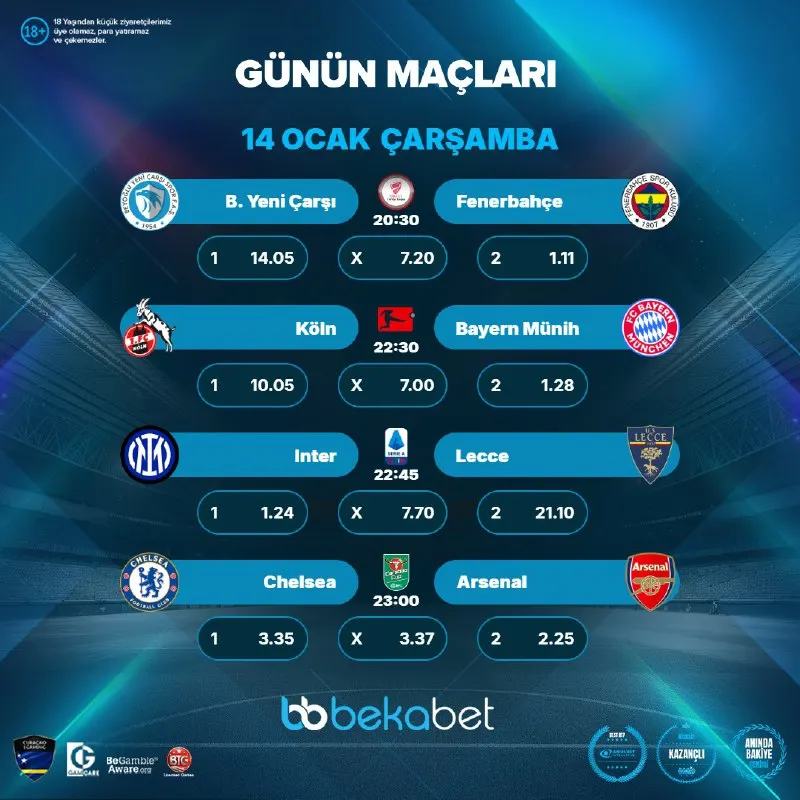 🔤🔤🔤🔤🔤🔤🔤 ⚽️ #bekabet 'te Günün Maçları! ⚽️ 💎 En Güncel Maçlar, En Güçlü Oranlar. 💎 👑…