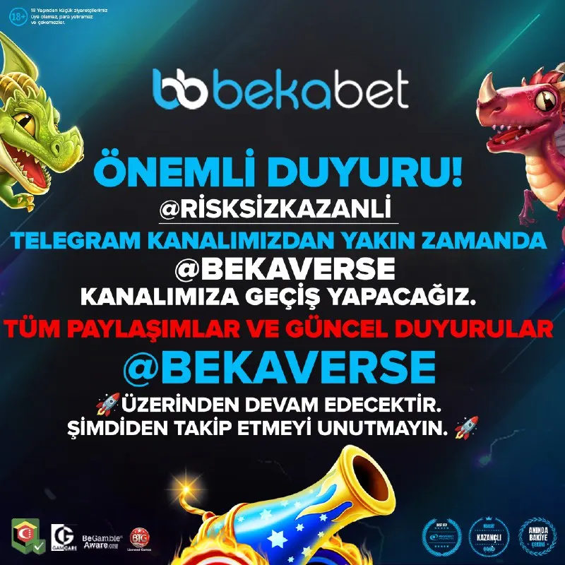 🚨 Önemli Duyuru! ⚠️ @risksizkazancli telegram kanalımızdan yakın zamanda @bekaverse…