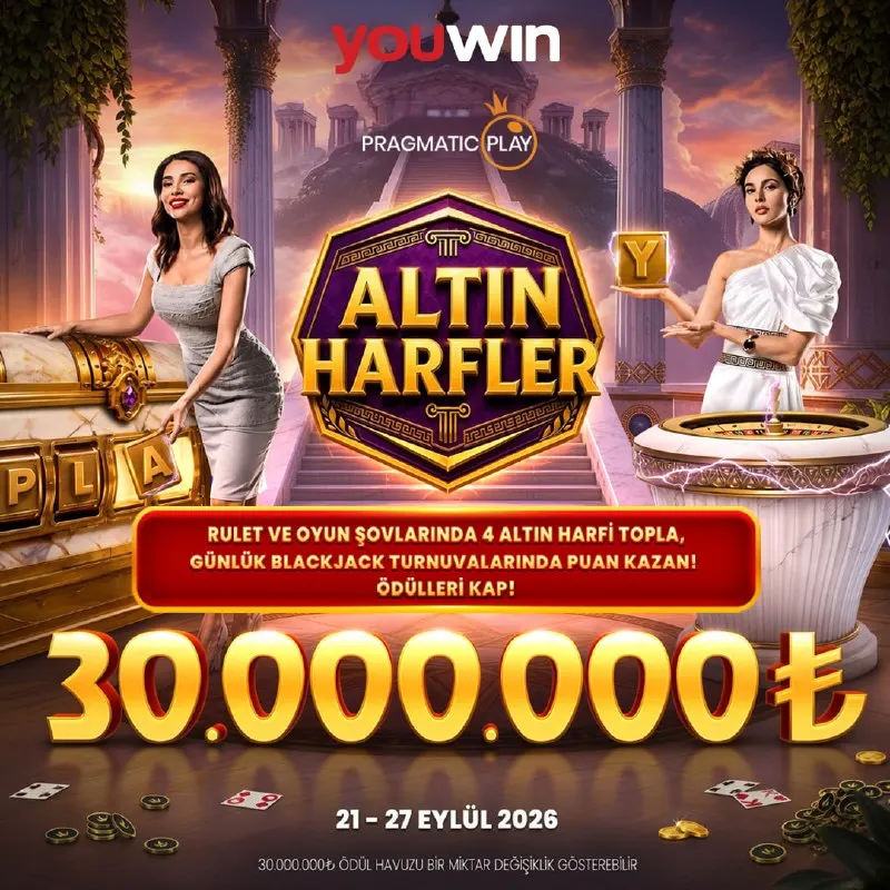💰 ₺30.000.000'LUK ÖDÜL HAVUZU ALTIN HARFLER İLE SENİ BEKLİYOR! ✨ 21–27 Eylül arasında…