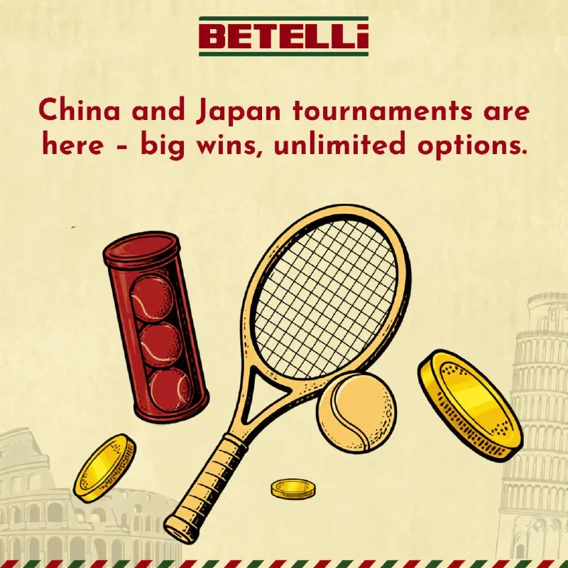 🎾 Pure baseline action across China and Japan. Back your champions on Betelli with…