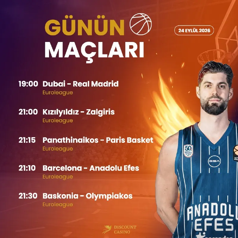 🏀 EuroLeague’de günün maçları basketbol tutkunlarını bekliyor! Dubai Real Madrid…