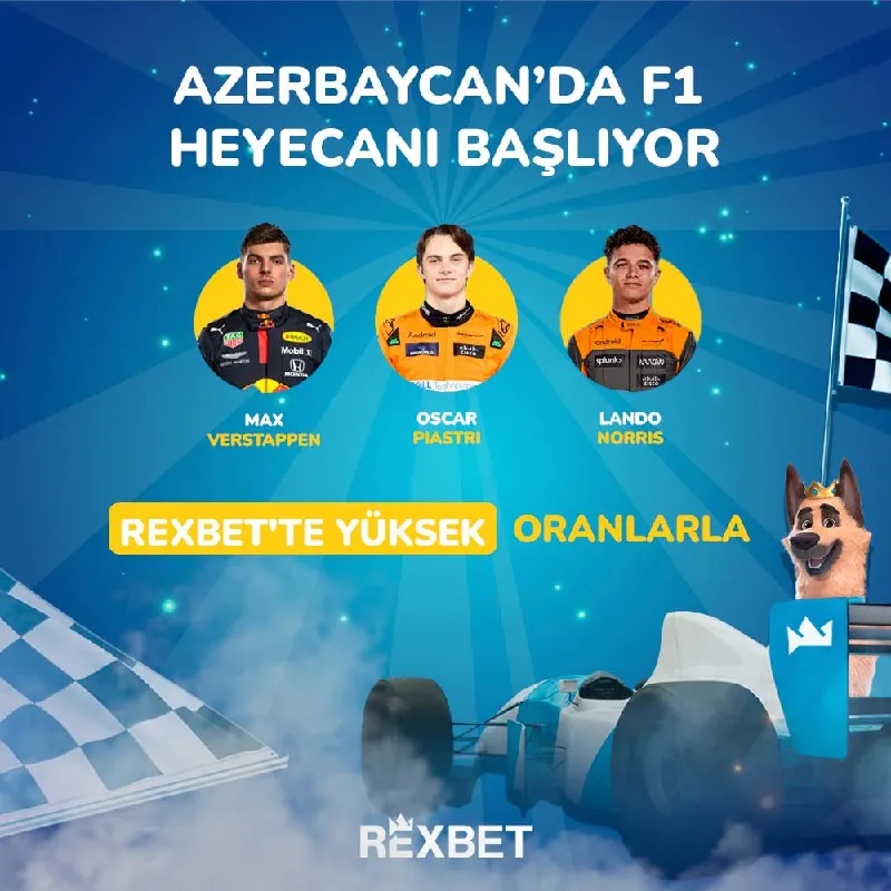 🏎 Azerbaycan'da F1 heyecanı başlıyor! Rexbet'in yüksek oranlarıyla favori pilotunu…