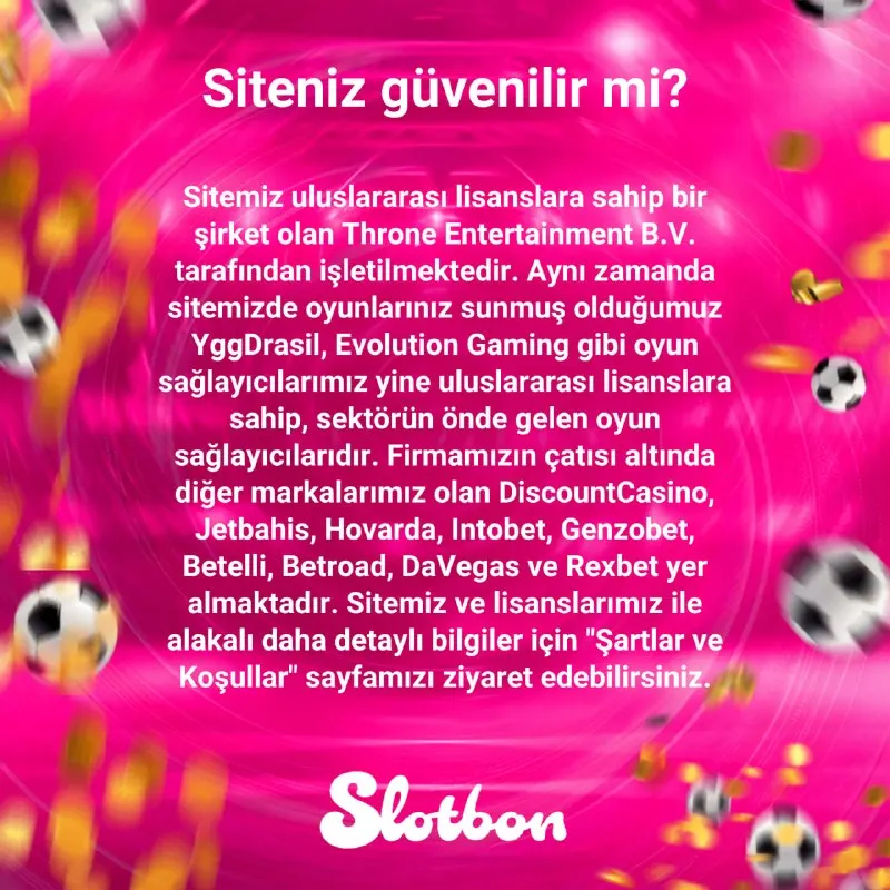 🛡 Lisanslı, güçlü ve %100 güvenli! Slotbon güvencesiyle en popüler sağlayıcıların…