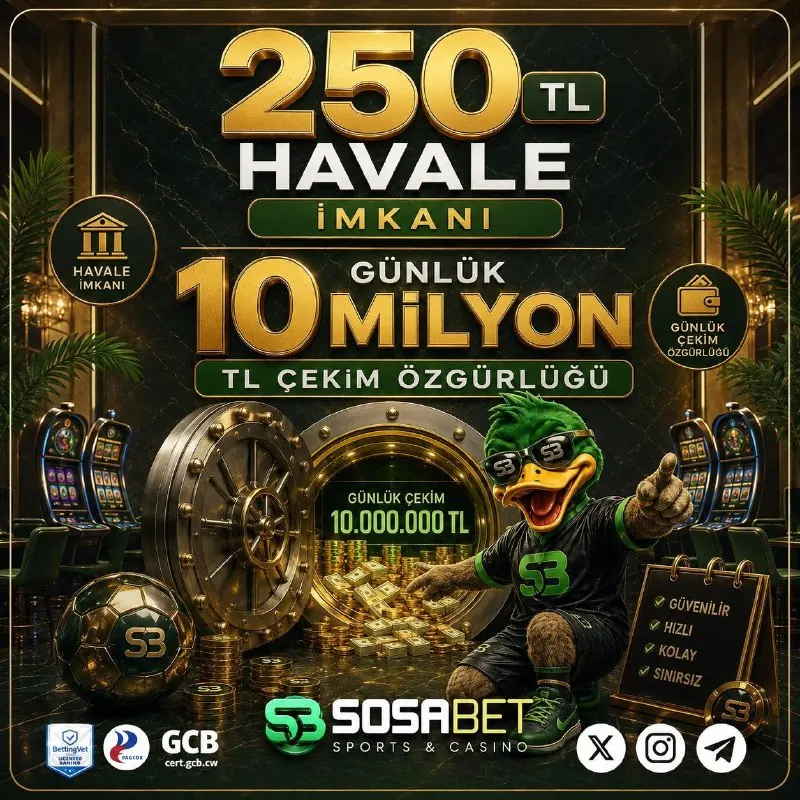 💵 Yatırımda kolaylık, çekimde özgürlük Sosabet’te! ✅ 250 TL havale imkanı ile hızlıca…