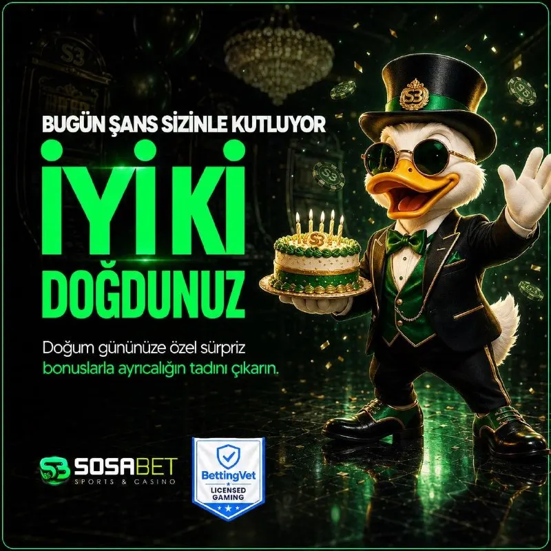 🎁 Doğum günün Sosabet’te daha özel! 🎊 Sana özel doğum günü bonusunu al, eğlenceye…
