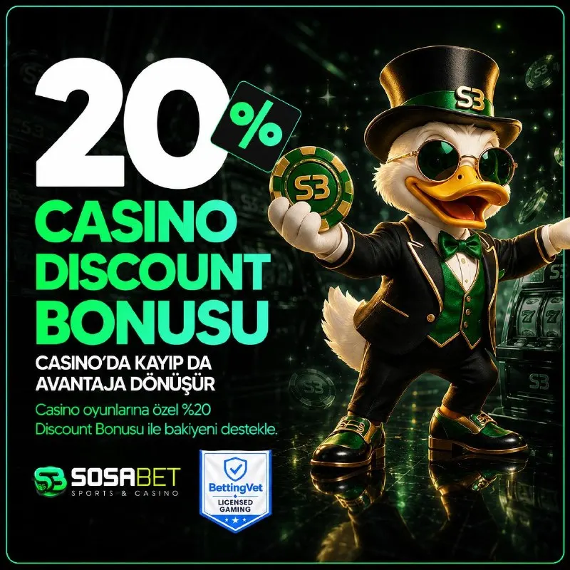 🎰 Kaybettim diye düşünme, Sosabet yanında! 💚 Casino oyunlarında oluşan kayıpların için…