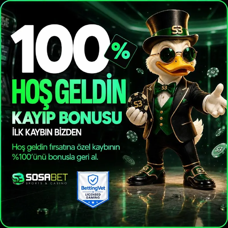 💎 SOSABET'TEN %100 KAYIP BONUSU SENİ BEKLİYOR! 😌 İlk yatırımına özel, EGT & Pragmatic…