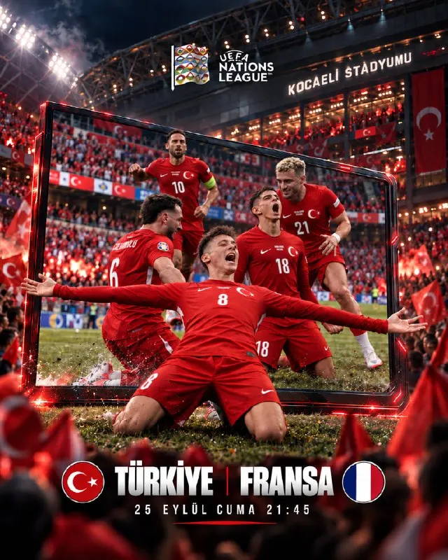 🇹🇷 MİLLÎ HEYECAN İÇİN GERİ SAYIM! 🔥 Kocaeli Stadyumu, millî takımımızın Fransa…