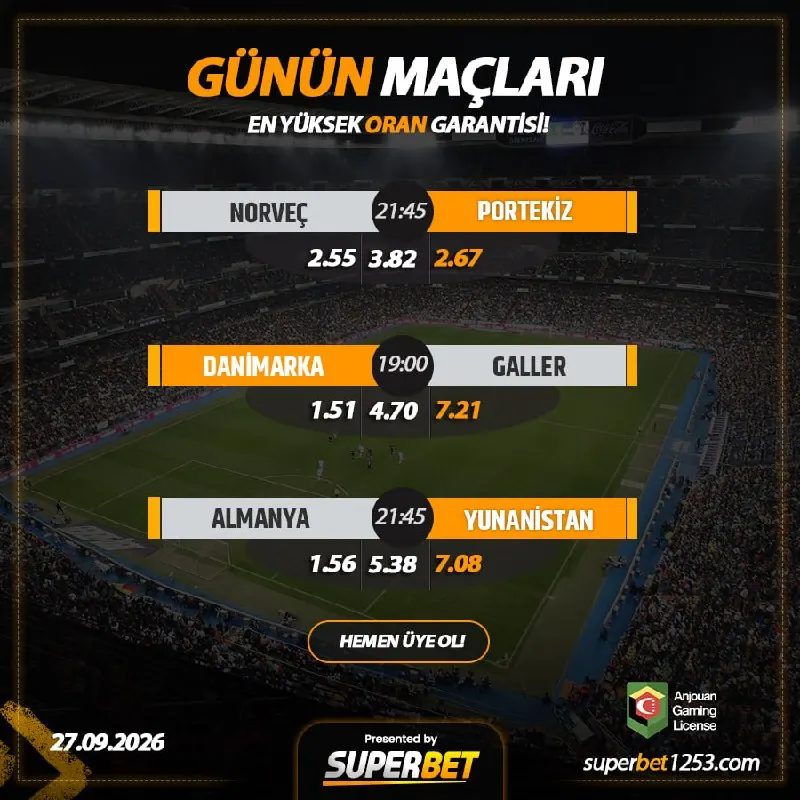 👑👑👑👑👑 👑🎰👑👑🎰👑👑 ➡️ #Superbet'te %20 YATIRIM + %20 KAYIP Bonusu! ⚽️ NORVEÇ 🆚 PORTEKİZ ⚽️…