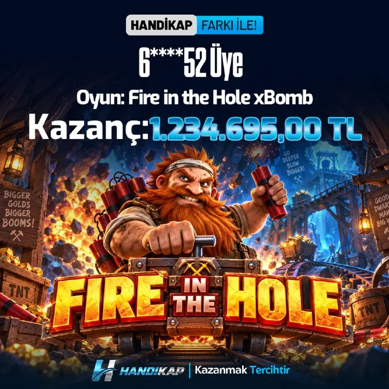🔥 FIRE IN THE HOLE xBomb’DAN 1.234.695 TL’LİK DEV KAZANÇ! 💰 NoLimit City’nin sevilen…