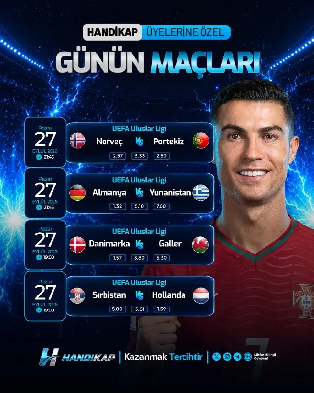 ⚽ UEFA Uluslar Ligi’nde Maç Gecesi! 🔥 Lig A Grup 2 19:00 Sırbistan 🆚 Hollanda 21:45…
