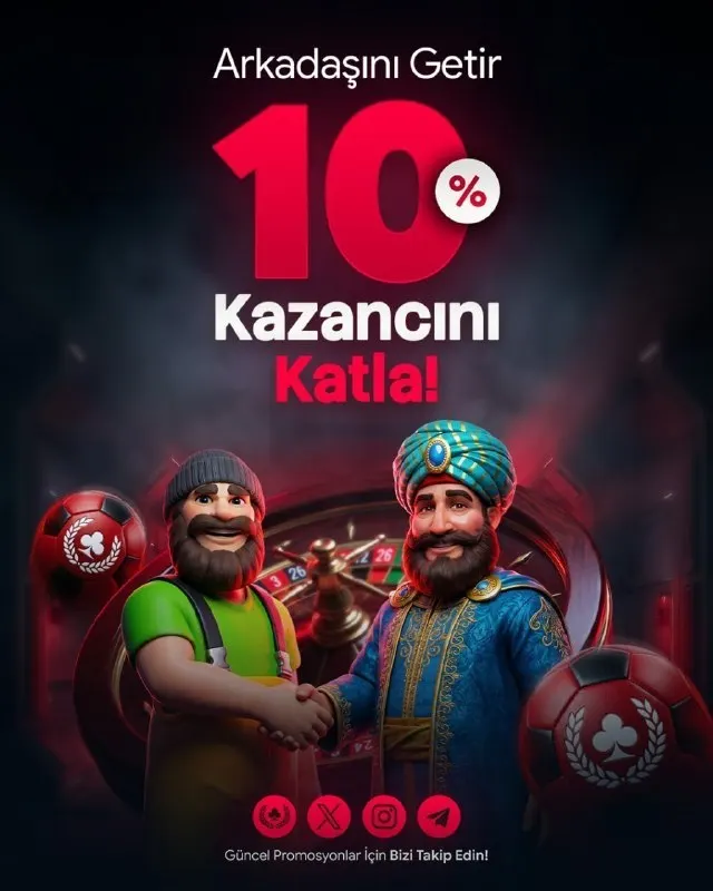 🚨 ARKADAŞINI DAVET ET, KAZAN! 🚨 💸 %10 DAVET BONUSU 🚀 Bahsine ile oyun deneyimi bir üst…