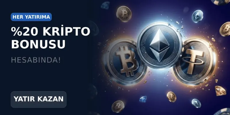 🔐 Kripto ile yatır, %20 bonus kazan! BTC, ETH, USDT — hangi kripto ile yatırırsan yatır…